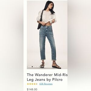 Anthropologie Pilcro Blue Mid-Rise The Wanderer Jeans for Women